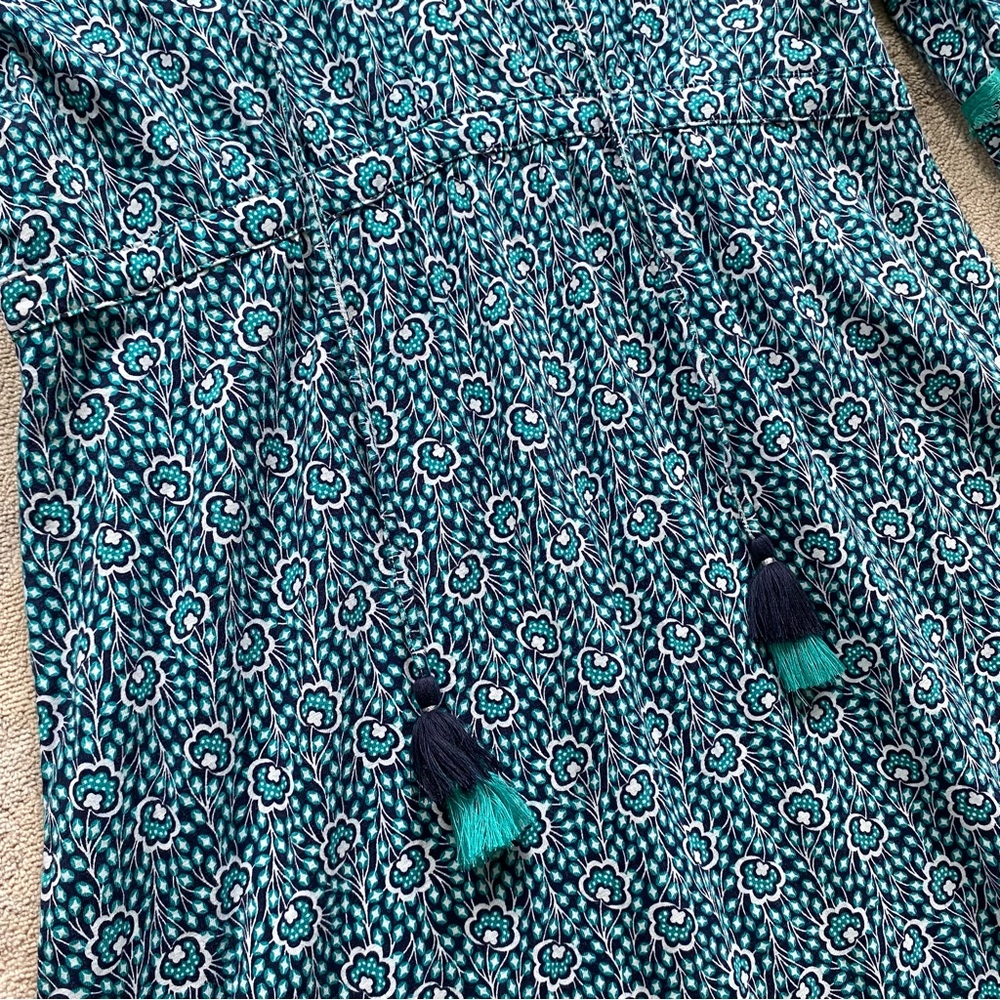 Boden Heidi Jersey Dress Green Floral 12 Boho Casual Midi Balloon Sleeve Lace - Picture 6 of 16